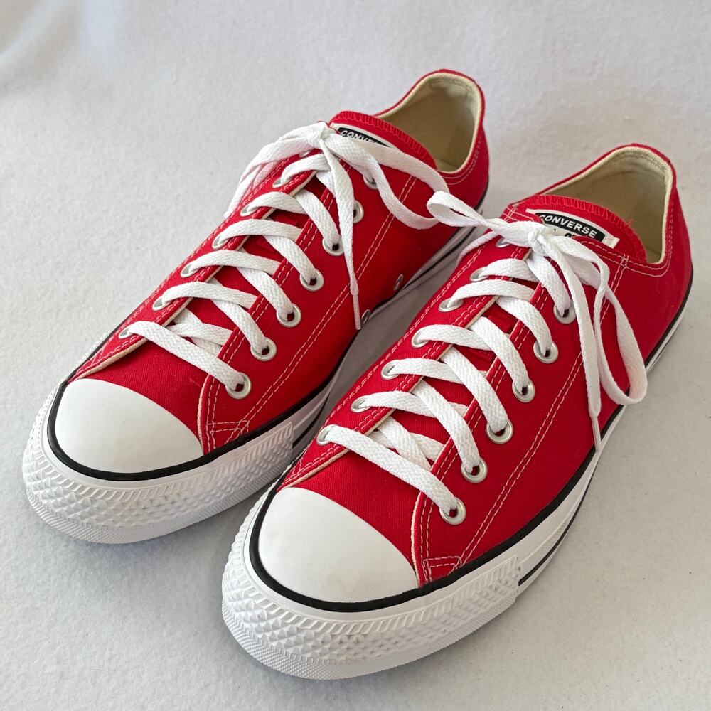 Converse All Star Sneakers Mens 12 Red White Low Top Skater Shoes Grunge Punk - Picture 6 of 8